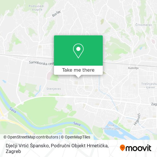 Dječji Vrtić Špansko, Područni Objekt Hrnetička map