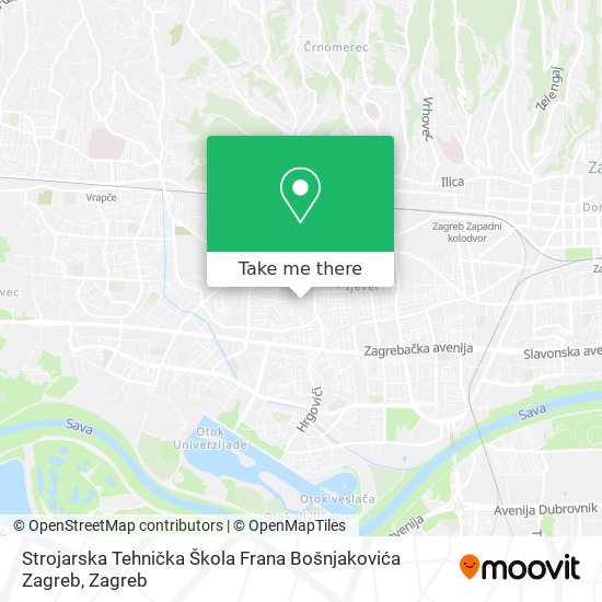 Strojarska Tehnička Škola Frana Bošnjakovića Zagreb map