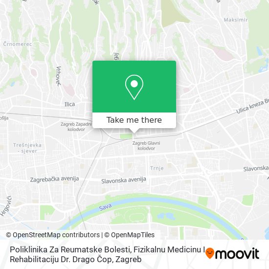 Poliklinika Za Reumatske Bolesti, Fizikalnu Medicinu I Rehabilitaciju Dr. Drago Čop map