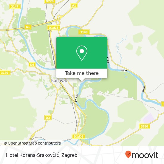 Hotel Korana-Srakovčić map