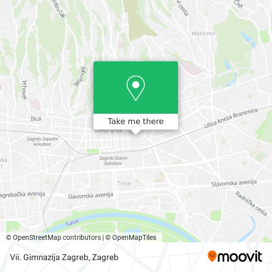 Vii. Gimnazija Zagreb map
