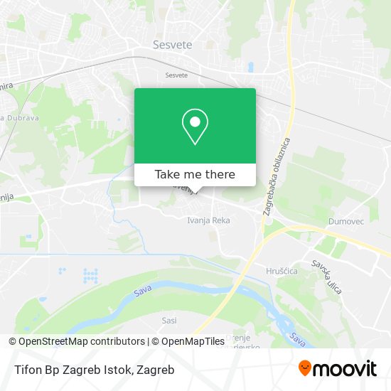 Tifon Bp Zagreb Istok map
