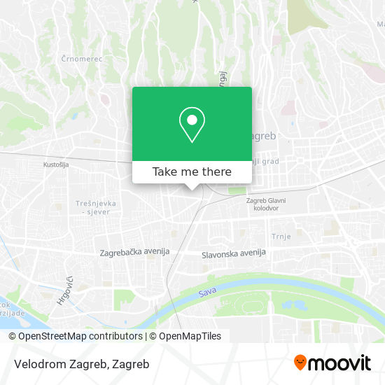 Velodrom Zagreb map