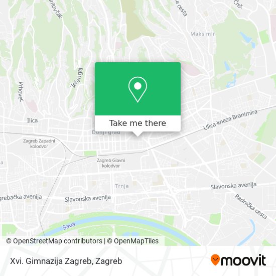 Xvi. Gimnazija Zagreb map