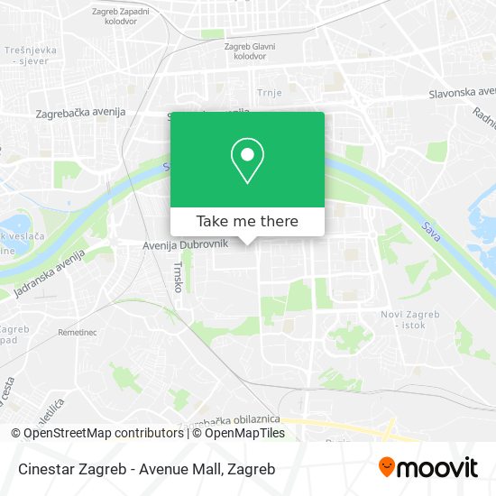 Cinestar Zagreb - Avenue Mall map