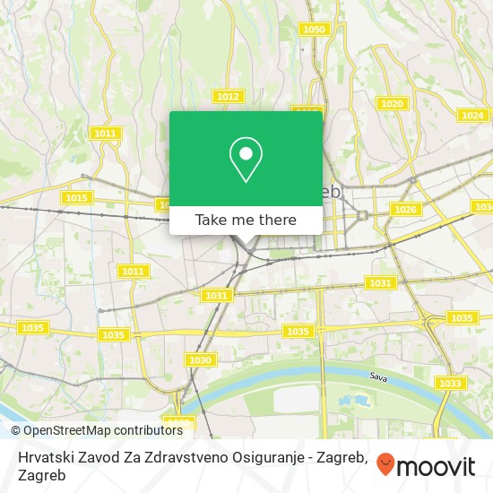 Hrvatski Zavod Za Zdravstveno Osiguranje - Zagreb map