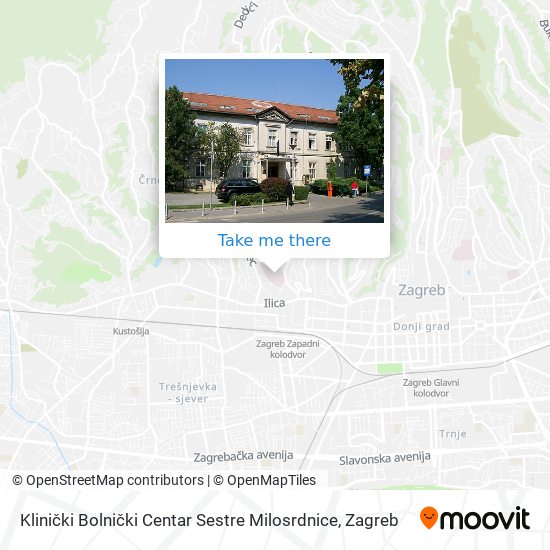 Klinički Bolnički Centar Sestre Milosrdnice map