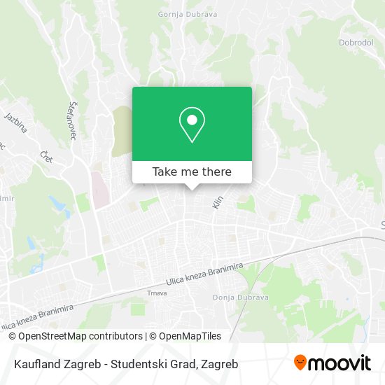 Kaufland Zagreb - Studentski Grad map