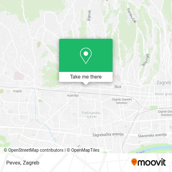 Pevex map