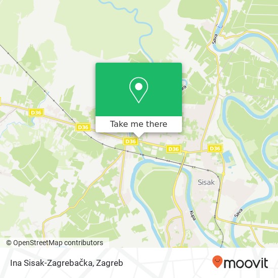 Ina Sisak-Zagrebačka map
