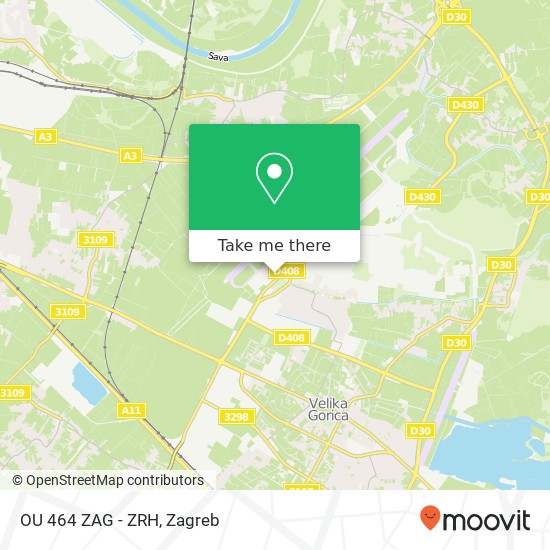 OU 464 ZAG - ZRH map