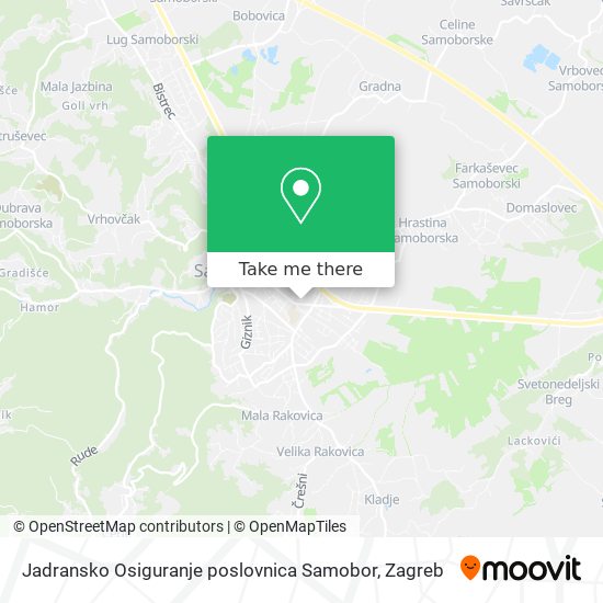 Jadransko Osiguranje poslovnica Samobor map