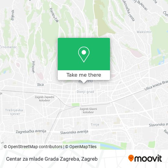 Centar za mlade Grada Zagreba map