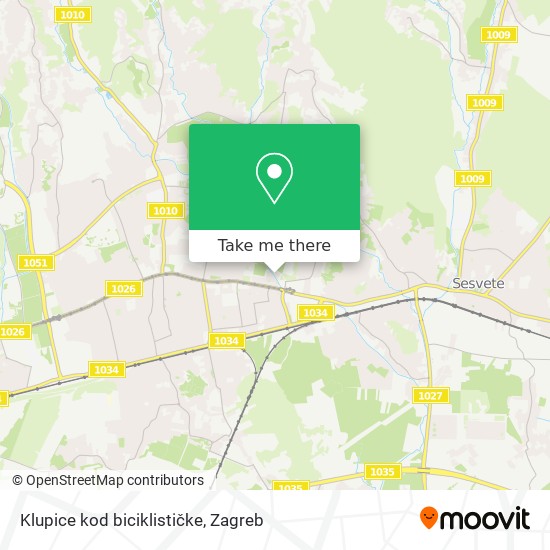 Klupice kod biciklističke map