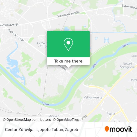 Centar Zdravlja i Ljepote Taban map