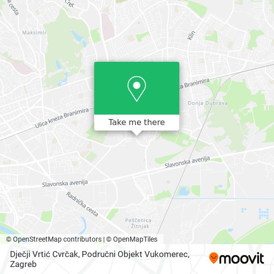 Dječji Vrtić Cvrčak, Područni Objekt Vukomerec map