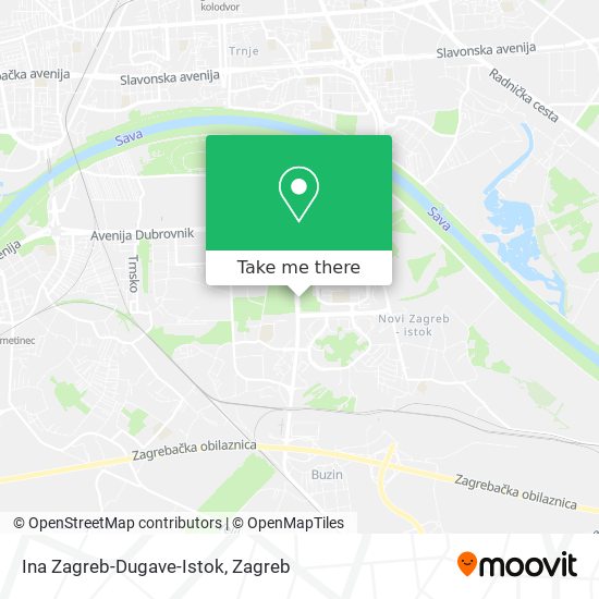Ina Zagreb-Dugave-Istok map