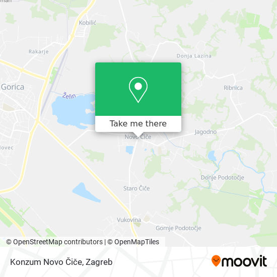 Konzum Novo Čiče map