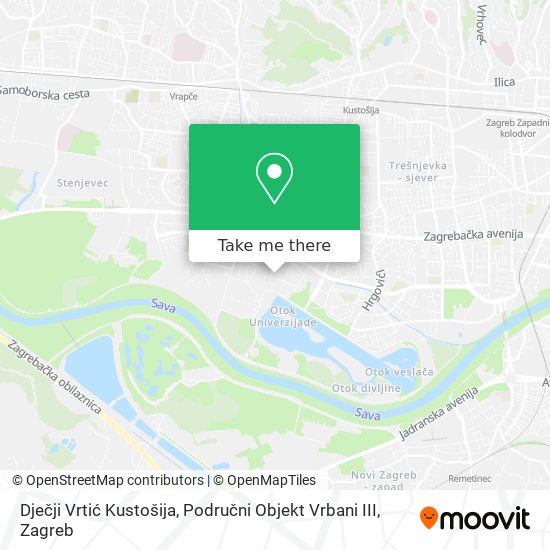 Dječji Vrtić Kustošija, Područni Objekt Vrbani III map