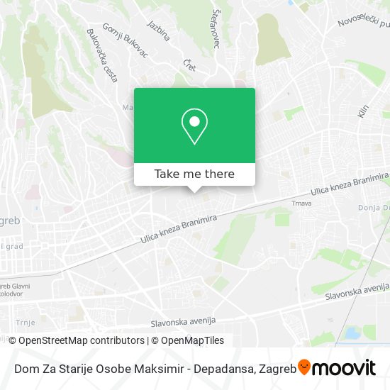 Dom Za Starije Osobe Maksimir - Depadansa map