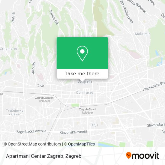 Apartmani Centar Zagreb map