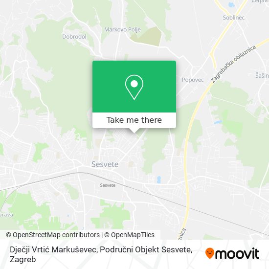 Dječji Vrtić Markuševec, Područni Objekt Sesvete map