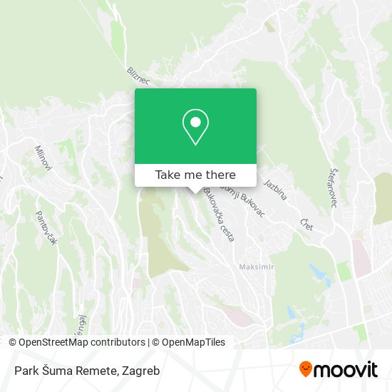 Park Šuma Remete map