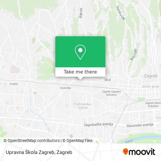 Upravna Škola Zagreb map