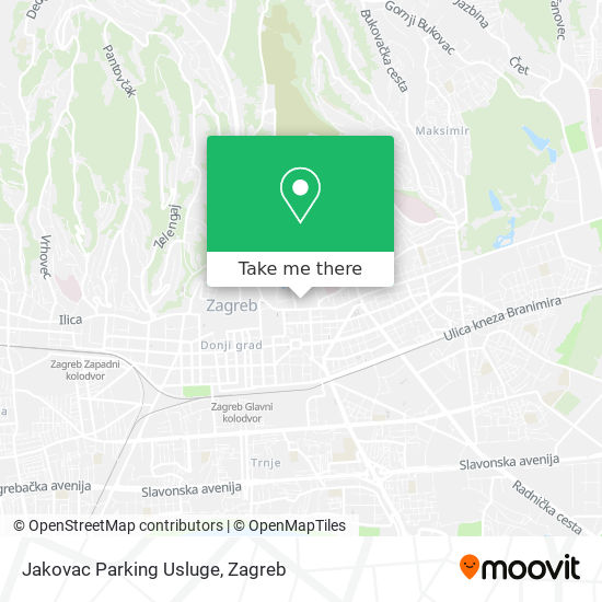 Jakovac Parking Usluge map