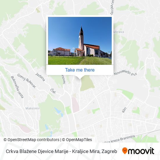 Crkva Blažene Djevice Marije - Kraljice Mira map