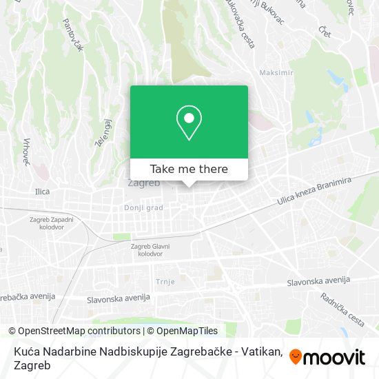 Kuća Nadarbine Nadbiskupije Zagrebačke - Vatikan map