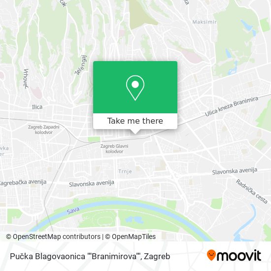 Pučka Blagovaonica ""Branimirova"" map