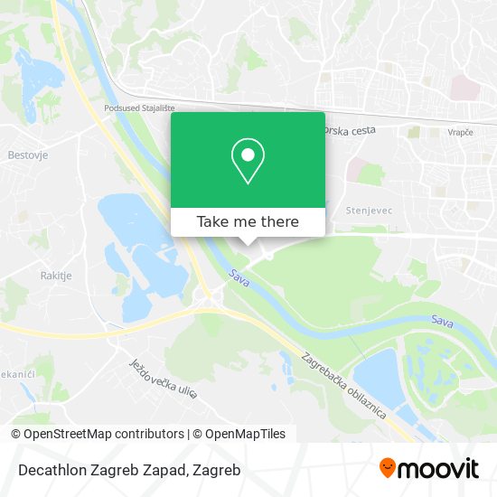 Decathlon Zagreb Zapad map