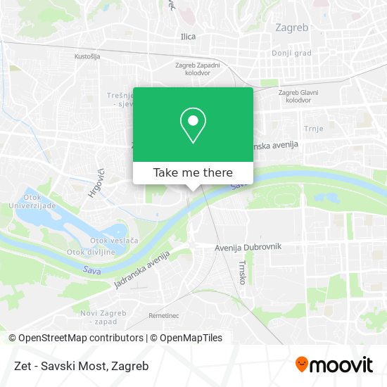 Zet - Savski Most map
