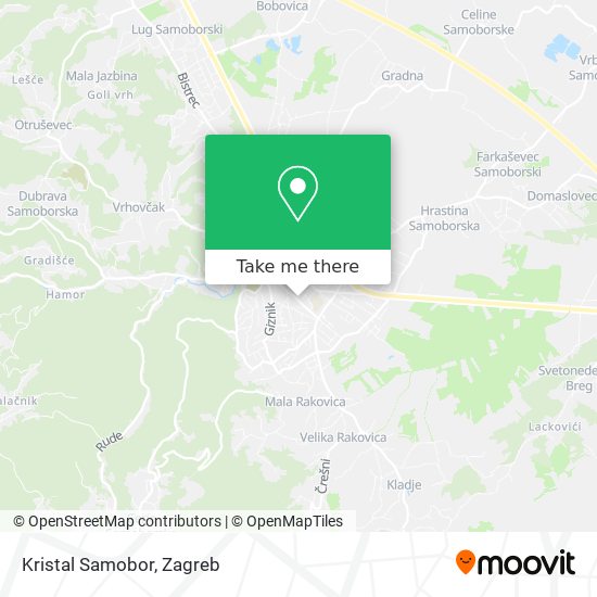 Kristal Samobor map