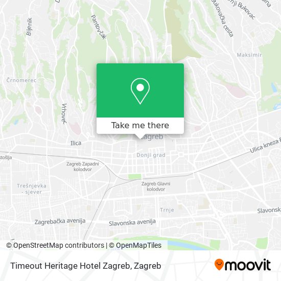 Timeout Heritage Hotel Zagreb map