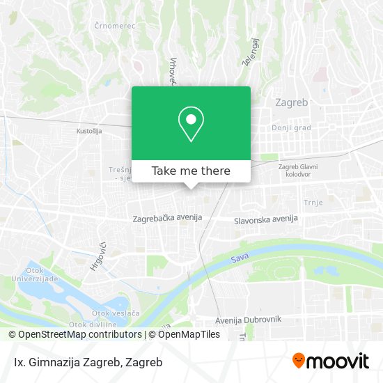 Ix. Gimnazija Zagreb map
