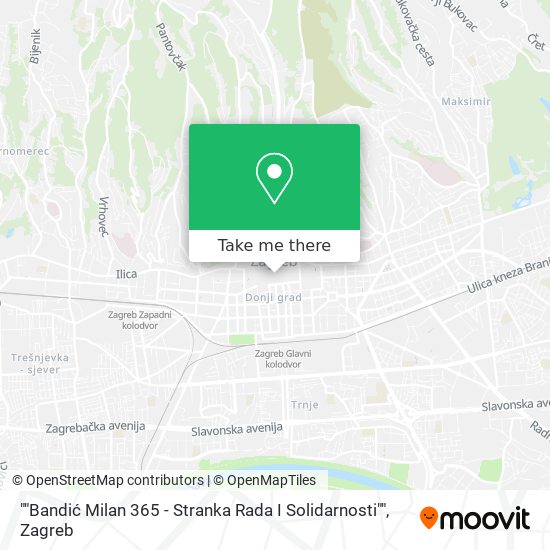 ""Bandić Milan 365 - Stranka Rada I Solidarnosti"" map