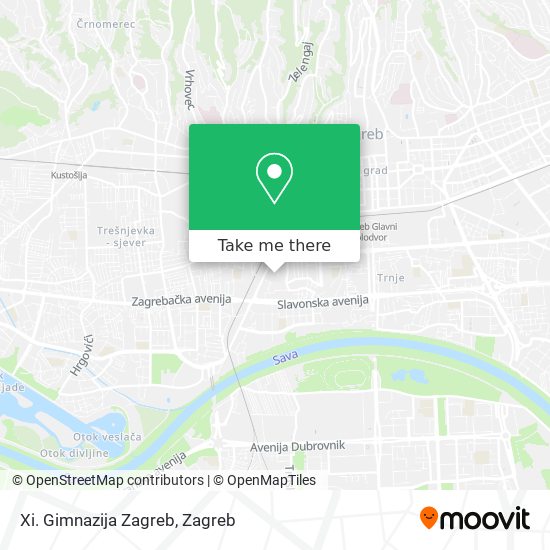 Xi. Gimnazija Zagreb map