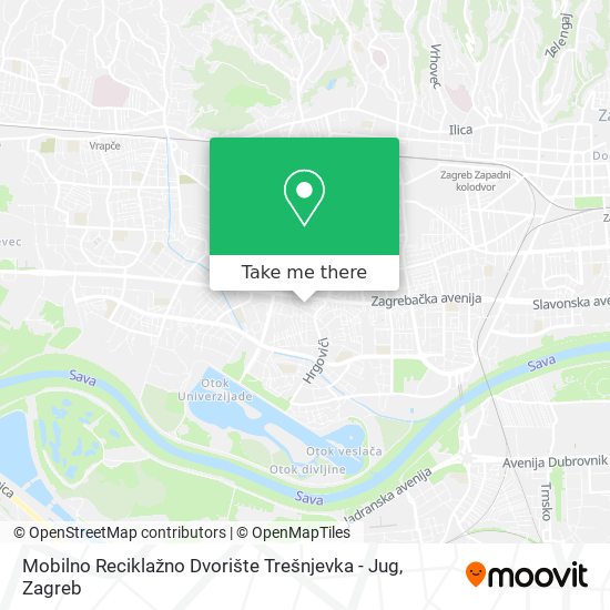 Mobilno Reciklažno Dvorište Trešnjevka - Jug map