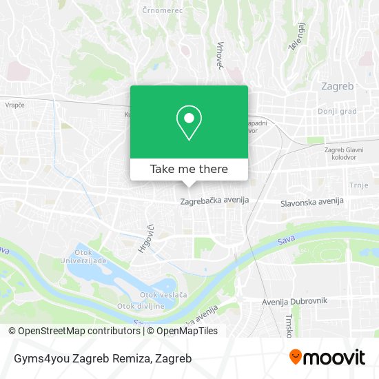 Gyms4you Zagreb Remiza map