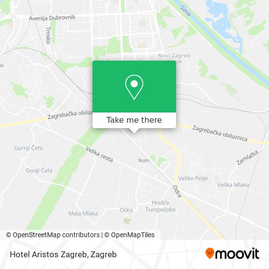 Hotel Aristos Zagreb map
