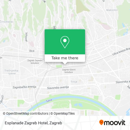 Esplanade Zagreb Hotel map