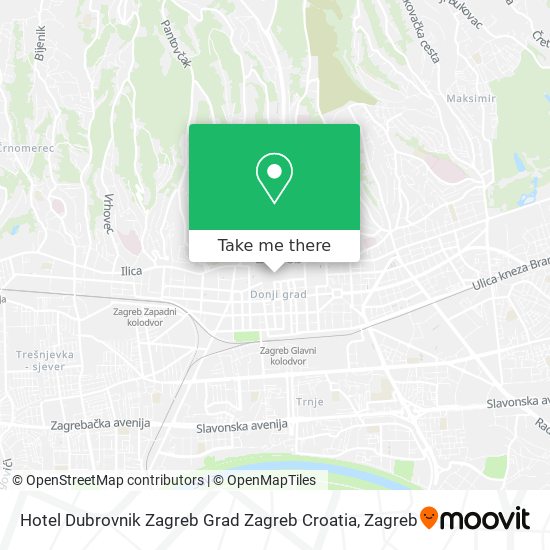 Hotel Dubrovnik Zagreb Grad Zagreb Croatia map