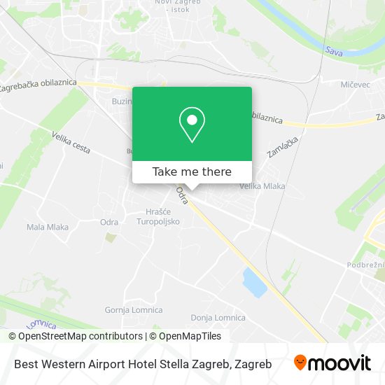Best Western Airport Hotel Stella Zagreb map