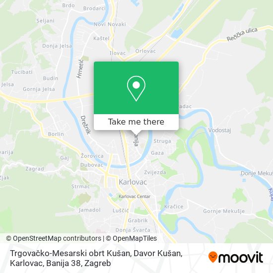 Trgovačko-Mesarski obrt Kušan, Davor Kušan, Karlovac, Banija 38 map