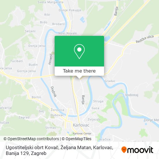 Ugostiteljski obrt Kovač, Željana Matan, Karlovac, Banija 129 map
