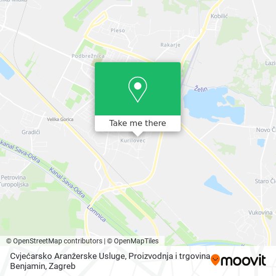 Cvjećarsko Aranžerske Usluge, Proizvodnja i trgovina Benjamin map