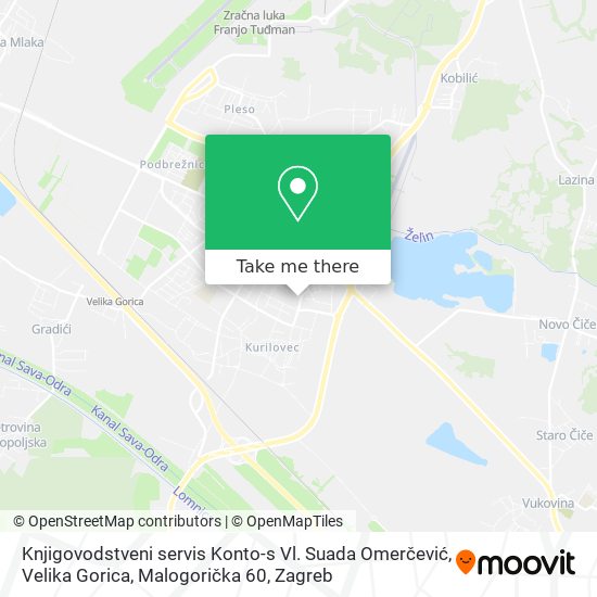 Knjigovodstveni servis Konto-s Vl. Suada Omerčević, Velika Gorica, Malogorička 60 map