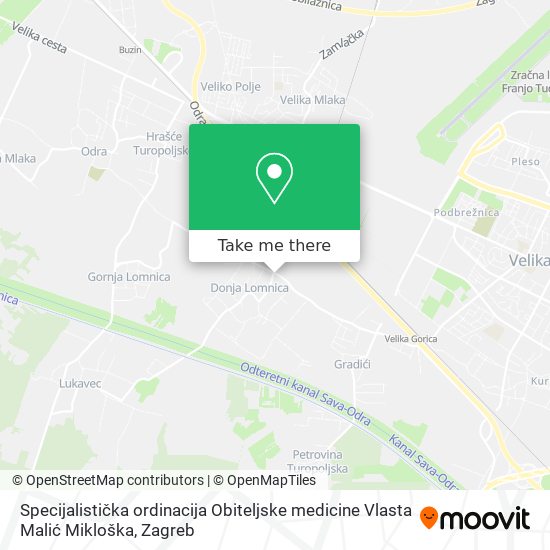 Specijalistička ordinacija Obiteljske medicine Vlasta Malić Mikloška map